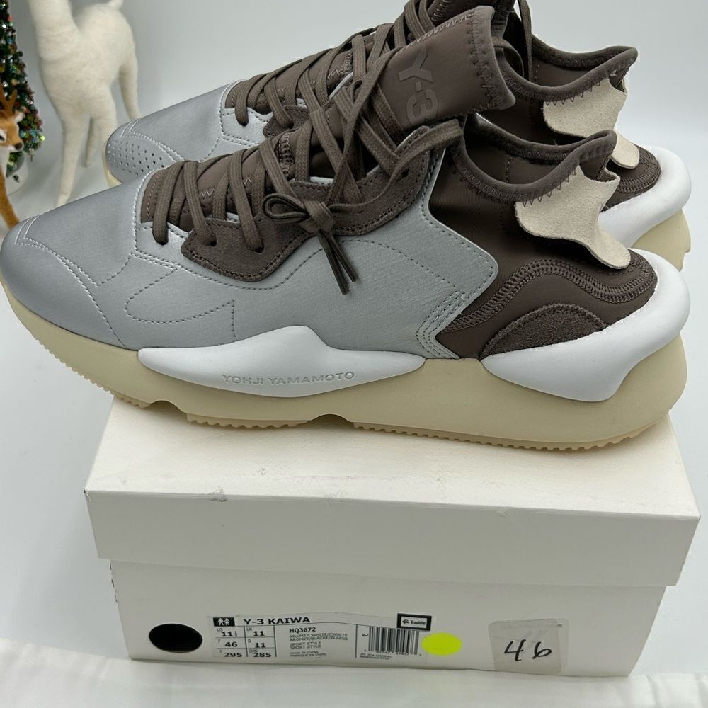 Men’s Adidas Y – 3 kaiwa silver metallic sneaker size 11.5 US - Picture 7 of 12